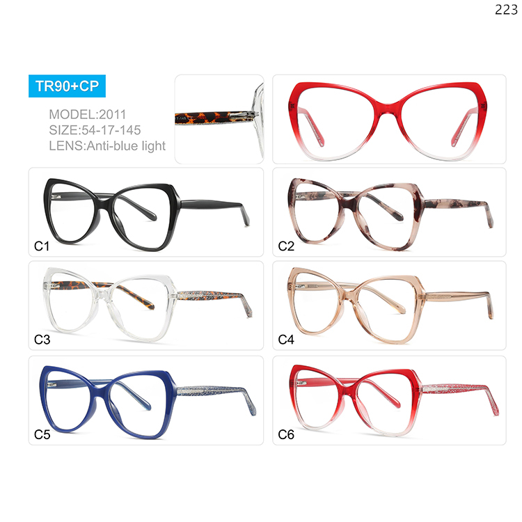 2007-11 Hot Trendy TR90 Frame+CP Legs Blue Light Blocking Optical Glasses (2)