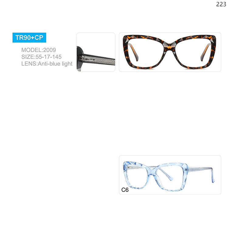 2007-11 Hot Trendy TR90 Frame+CP Legs Blue Light Blocking Optical Glasses (5)