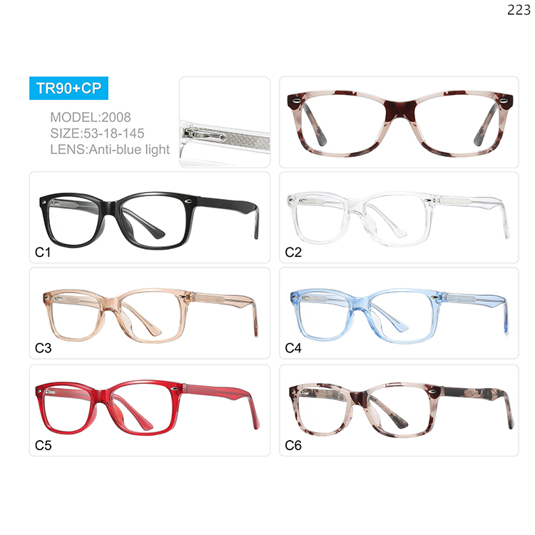 2007-11 Hot Trendy TR90 Frame+CP Legs Blue Light Blocking Optical Glasses (6)