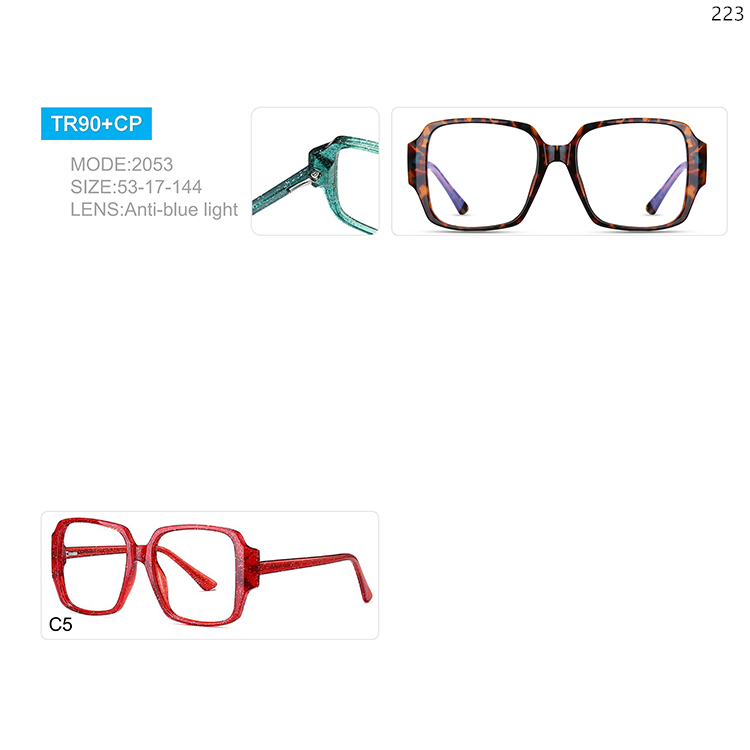2053-82 Wholesale Ready Stock TR90+CP Anti Blue Light Eyeglasses with Custom LOGO (1)