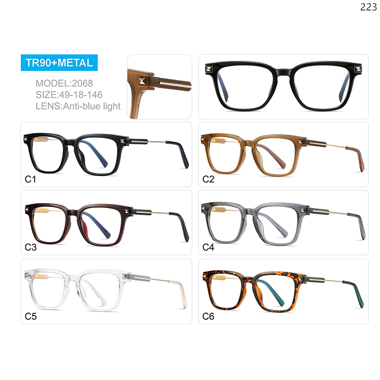 2066-70 New Tendy TR90+Metal Computer Protection Glasses with Custom Logo (4)