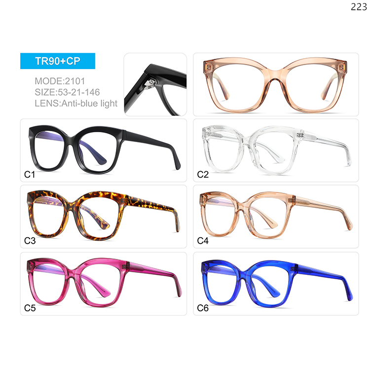 2101-18 Good Quality TR90+CP Blue Ray Blocking Optical Frames Spectacles (1)