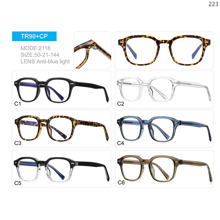 2101-18 Good Quality TR90+CP Blue Ray Blocking Optical Frames Spectacles (2)