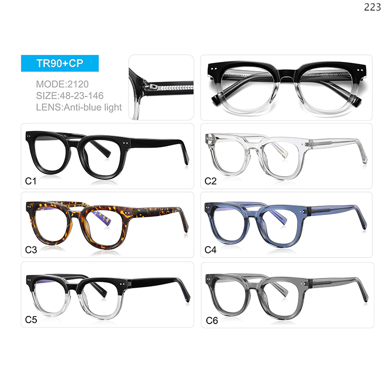 2119-24 Ready Stock TR90 Myopia Optical Glasses Manufacturers with Blue Light Blocking (5)