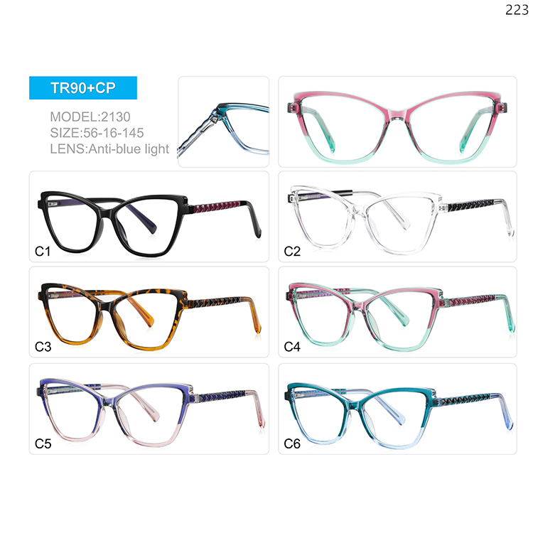 2125-32 TR90 Material Ready Stock Blue Light Blocking Optical Frame with CP Temples (4)