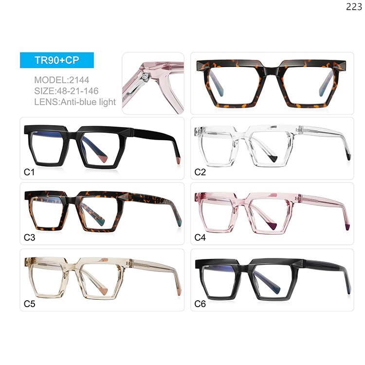 2144-48 Ready Stock Wholesale Big Frame Blue Light Filter Glasses with Metal Spring Hinge (1)