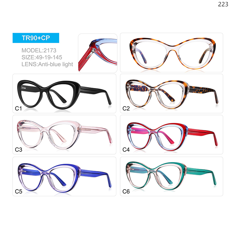 2169-73 Hot Trends Oversized Thick Design TR90 Optical Eyewear with Block Blue Light Lens (2)