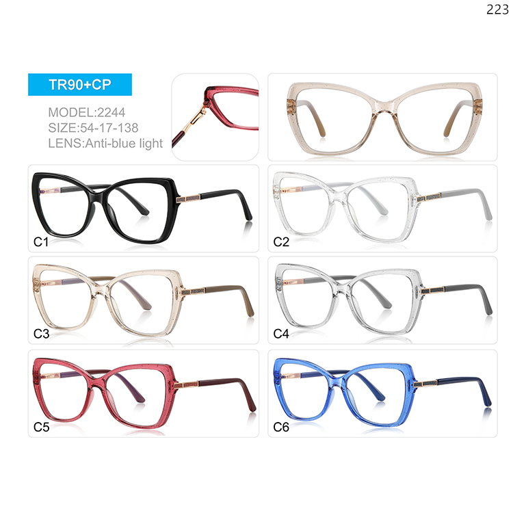 2232-46 Hot Fashion Wholesale TR90+CP Blue Light Computer Glasses Frame with Metal Decoration (4)