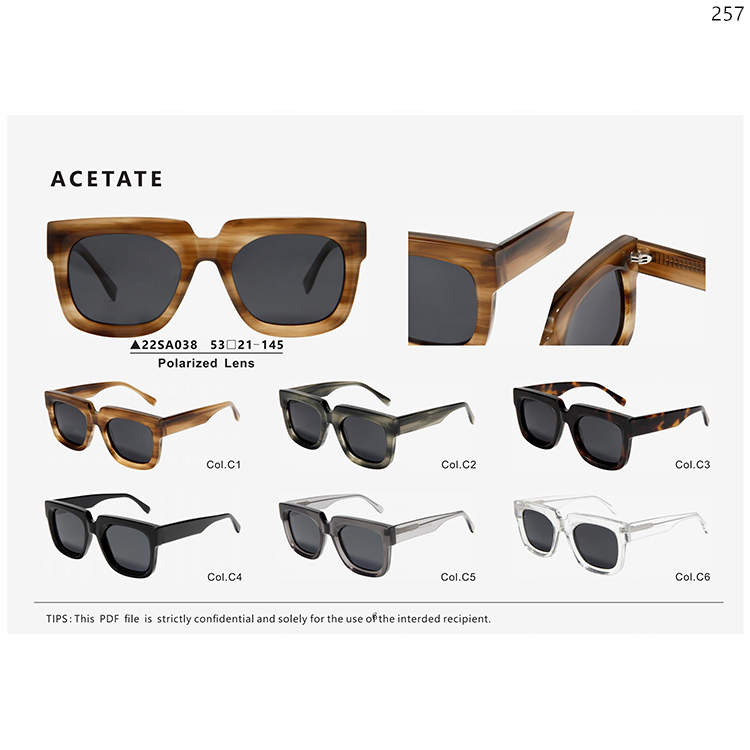 22SA033-039 New Trends Acetate Sunnies UV400 Eyewear Sunglasses Wholesale In Stock (6)