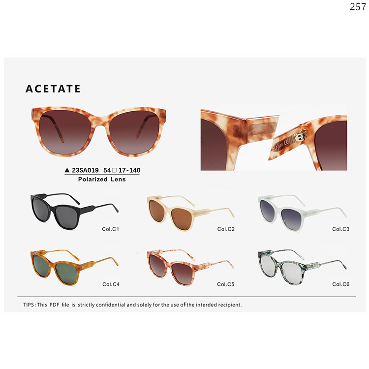 23SA019-SM011S Custom Logo Acetate Polarized Sunglasses In Stock with UV Protection (1)