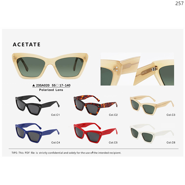 23SA019-SM011S Custom Logo Acetate Polarized Sunglasses In Stock with UV Protection (3)
