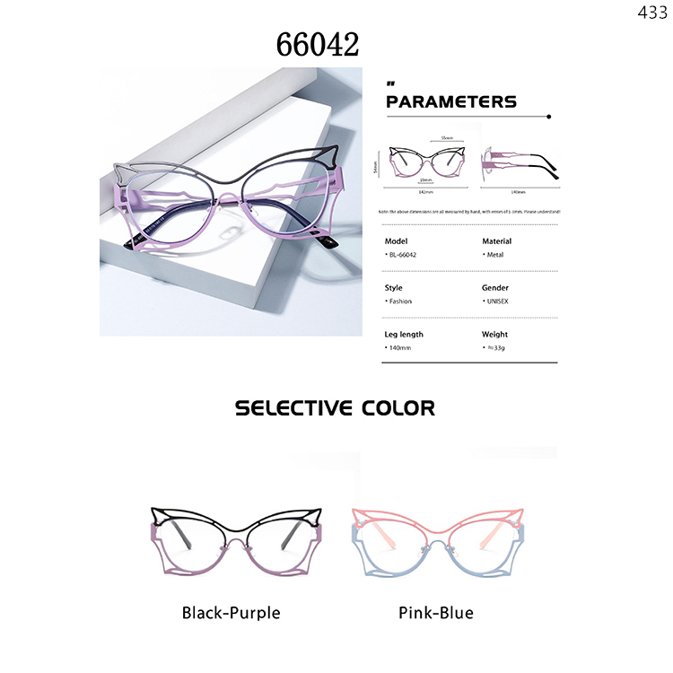 66041 PC+Metal Decorated Personalized Eyewear Glasses With Factory Supply (2)