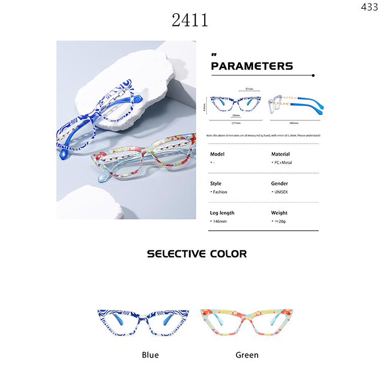 66041 PC+Metal Decorated Personalized Eyewear Glasses With Factory Supply (5)