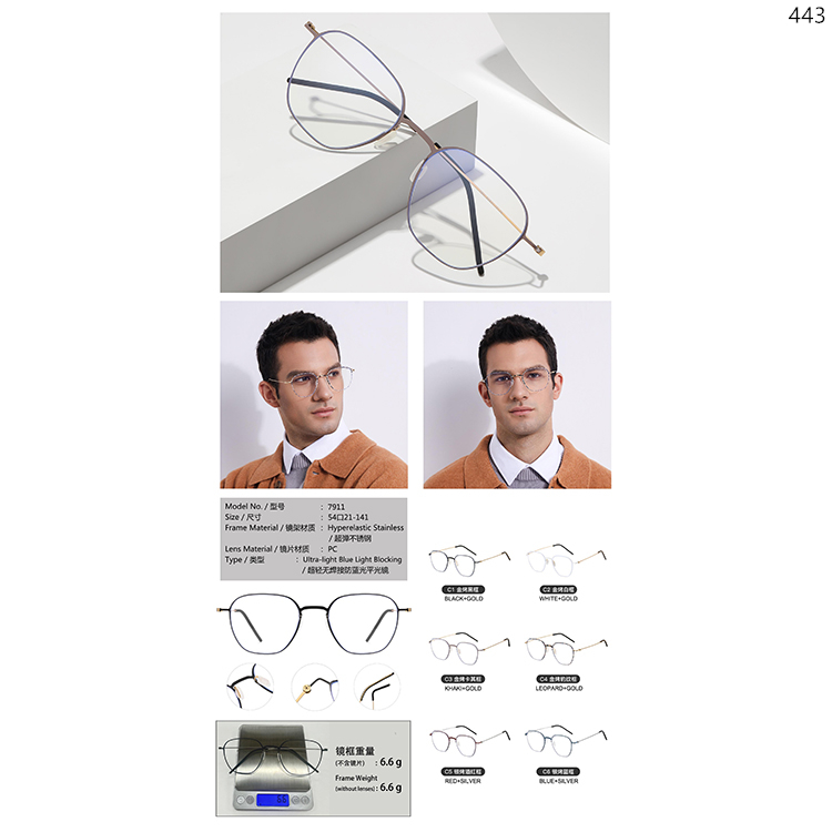 7906-11 Hyperelastic Stainless+Nylon Material Optical Glasses With Various Frame Types (1)
