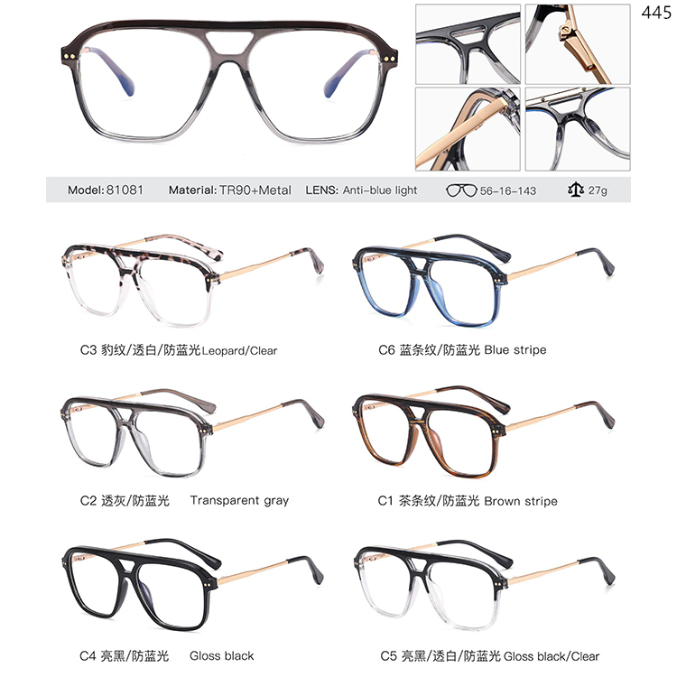81061-81095 TR90+Metal Optical Glasses With Double Bridge (1)