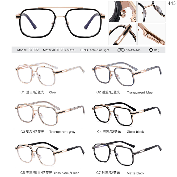 81061-81095 TR90+Metal Optical Glasses With Double Bridge (4)