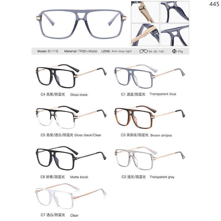 81116-82063 TR90+Metal Optical Frame WIth Anti-Blue Light Lens (1)