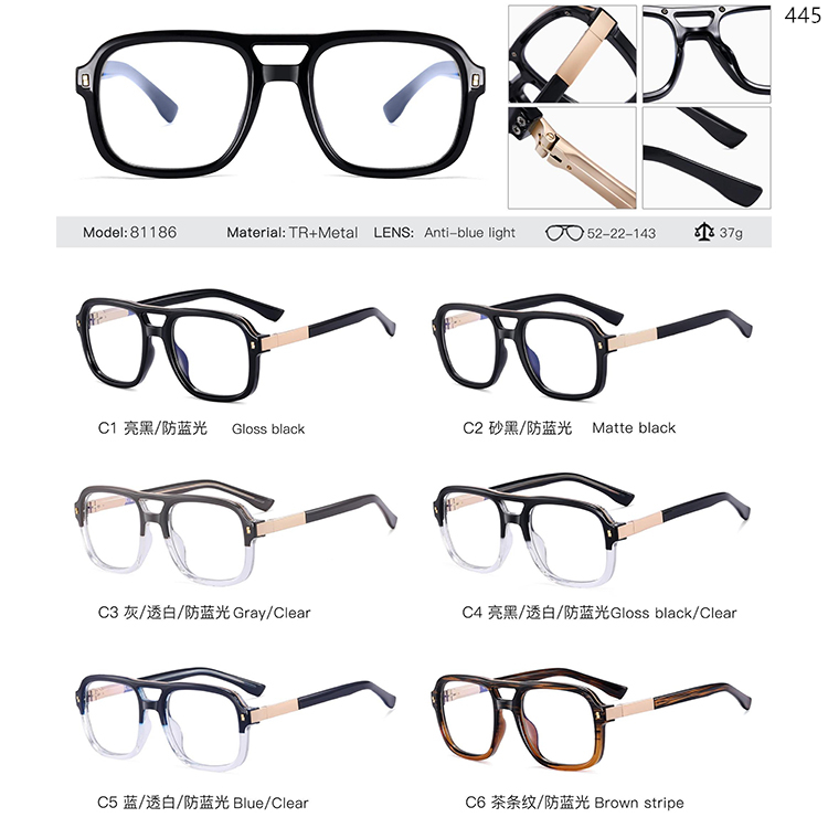 81116-82063 TR90+Metal Optical Frame WIth Anti-Blue Light Lens (4)