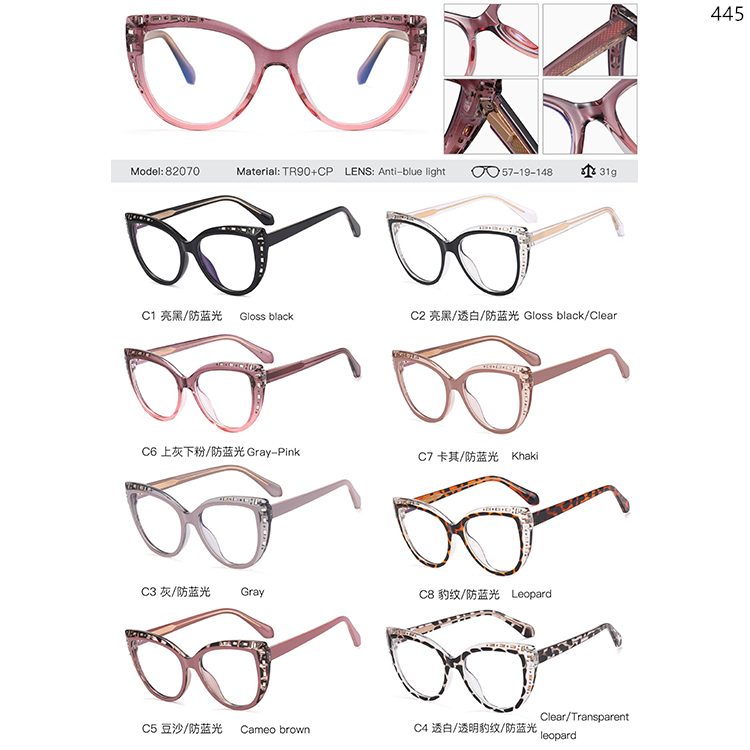 82067-82074 Colorful Pattern TR90+CP Material Optical Frame With Spring Hinge (3)