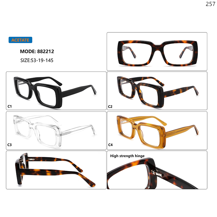 882211-15 Unisex Styles Thick-frame Acetate Optical Spectacle Frame with Custom LOGO (2)