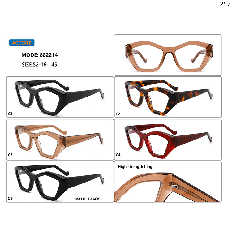 882211-15 Unisex Styles Thick-frame Acetate Optical Spectacle Frame with Custom LOGO (4)