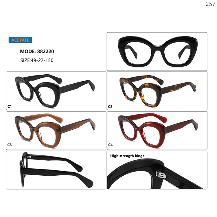 882216-20 Hot Fashion Adult Acetate Spectacle Frame with High Strength Metal Hinge (6)