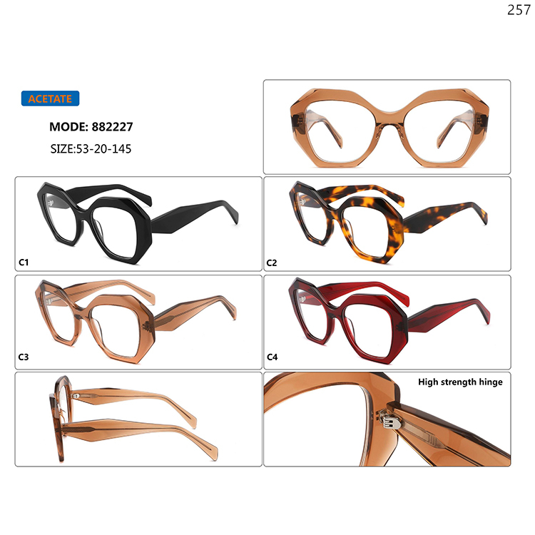 882226-30 Custom Logo In Stock Acetate Optical Glasses Frame with Metal Hinge (3)