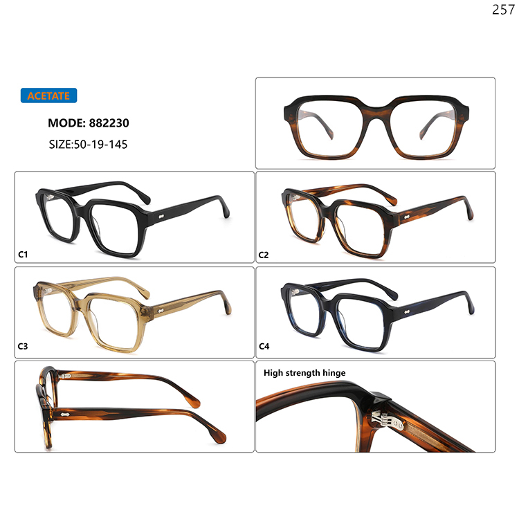 882226-30 Custom Logo In Stock Acetate Optical Glasses Frame with Metal Hinge (6)
