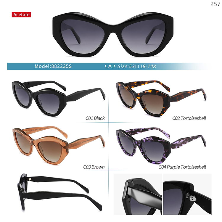 882235S-39S Hot Trends Oversized Women CE UV400 Acetate Sunglasses Shades Gafas (1)