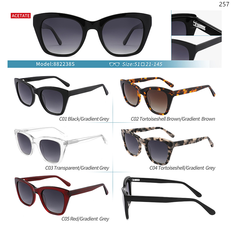 882235S-39S Hot Trends Oversized Women CE UV400 Acetate Sunglasses Shades Gafas (4)