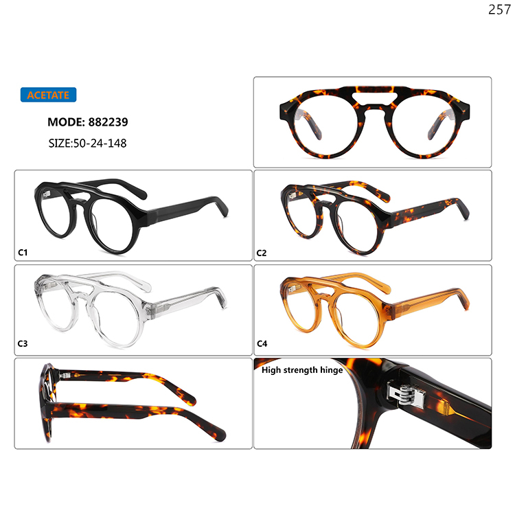 882236-40 New Arrival Women Men Acetate Optical Spectacle Frame with Oversized Frame (4)
