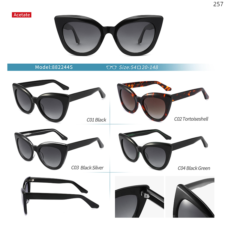 882240S-44S Wholesale Custom Thick Frame Sun Shades Lentes de Sol with UV Protection (5)
