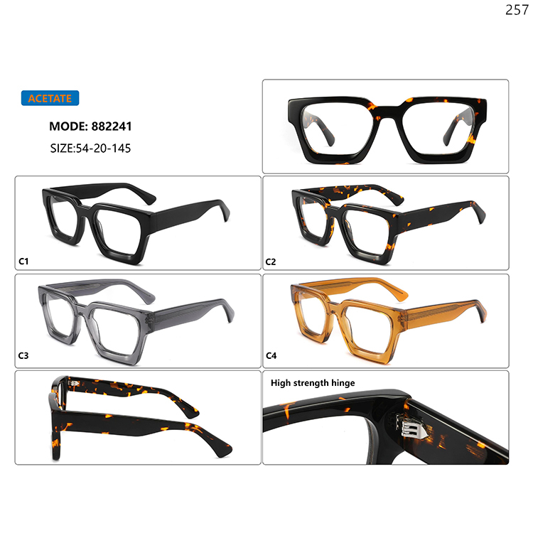882241-45 Acetate Material Optical Spectacle Glasses Lunettes Optiques with High Strength Hinge (1)