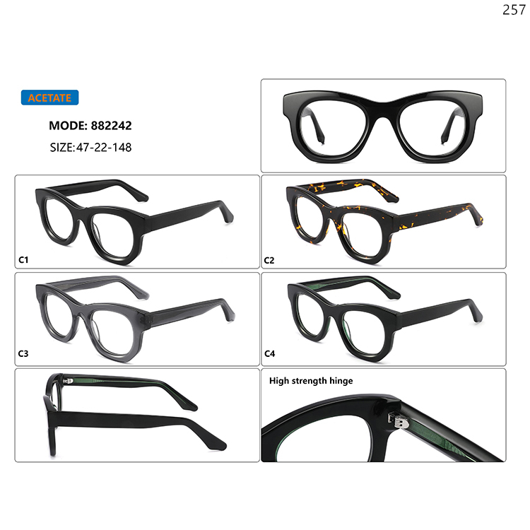 882241-45 Acetate Material Optical Spectacle Glasses Lunettes Optiques with High Strength Hinge (2)