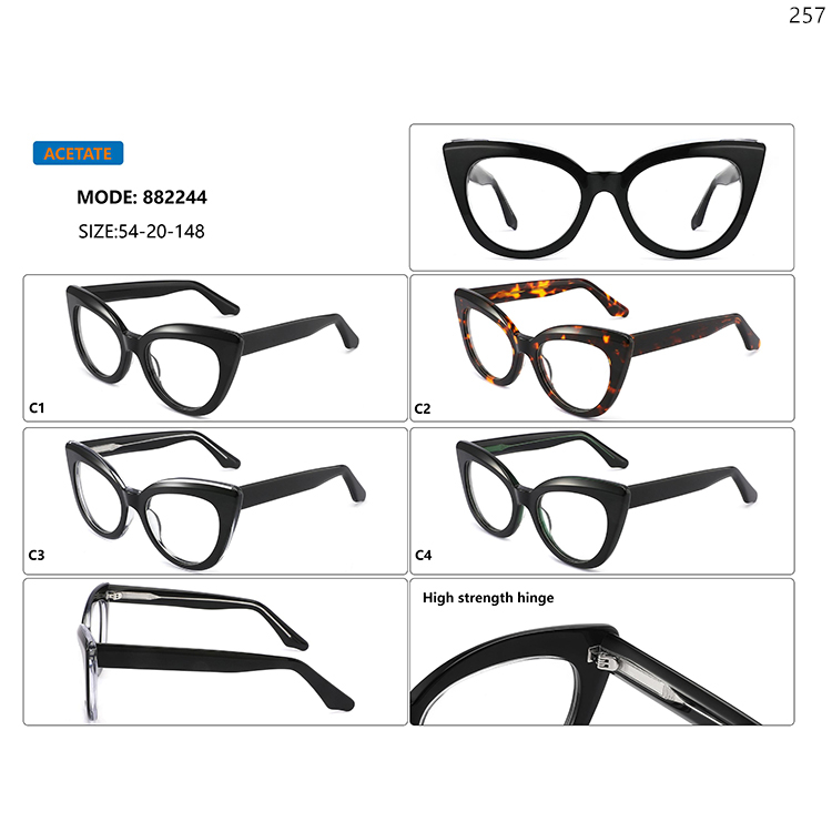 882241-45 Acetate Material Optical Spectacle Glasses Lunettes Optiques with High Strength Hinge (4)