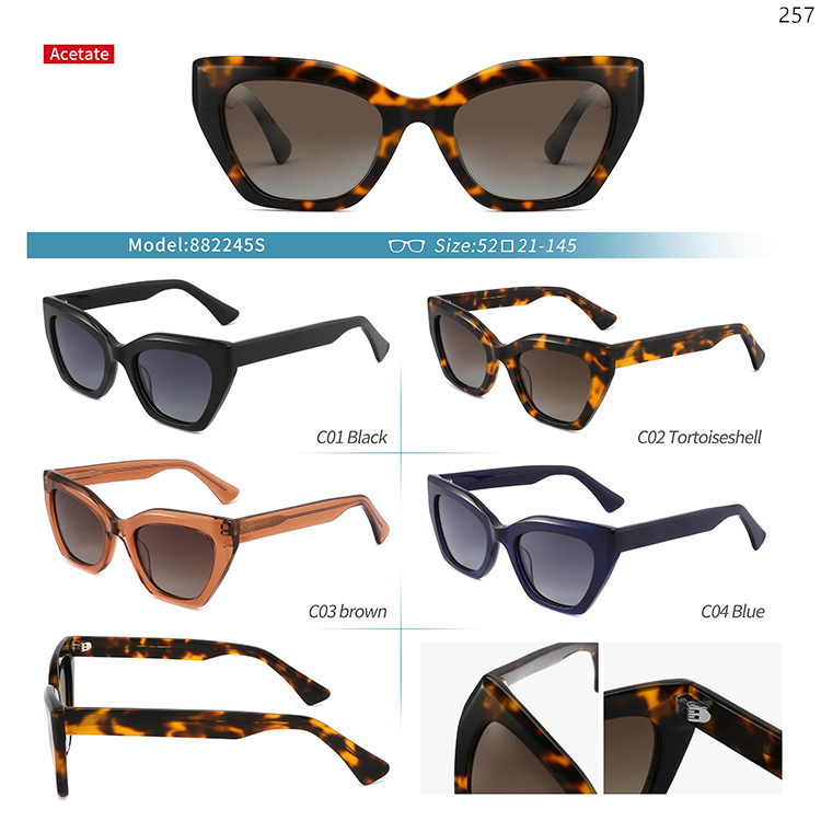 882245S-53S High Quality Ready In Stock Acetate Sunglasses Sunwear with Thick Frame (1)