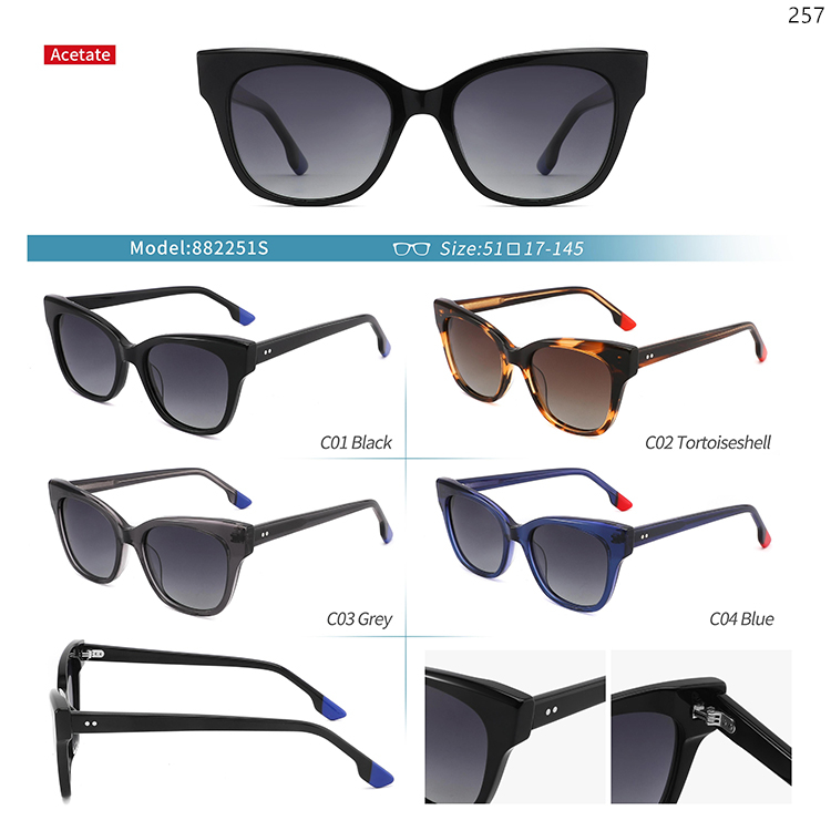 882245S-53S High Quality Ready In Stock Acetate Sunglasses Sunwear with Thick Frame (3)