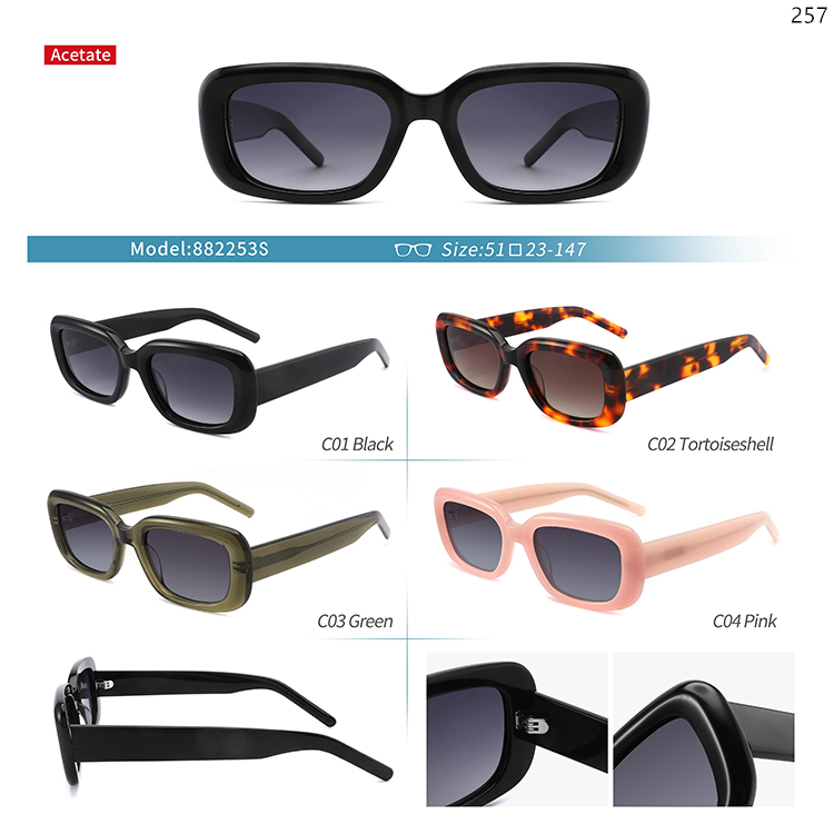 882245S-53S High Quality Ready In Stock Acetate Sunglasses Sunwear with Thick Frame (5)