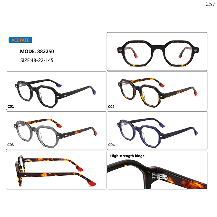882246-50 New Arrive Acetate Modern Optical Frame Spectacles with Custom Logo (5)