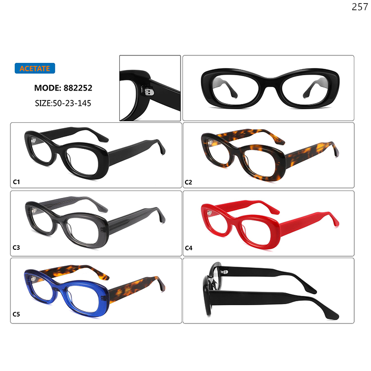 882251-55 Hot Trendy Unisex Design Acetate Optical Glasses In Stock with Metal Hinge (2)
