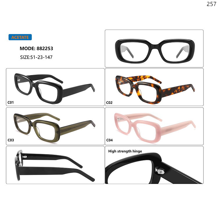 882251-55 Hot Trendy Unisex Design Acetate Optical Glasses In Stock with Metal Hinge (3)