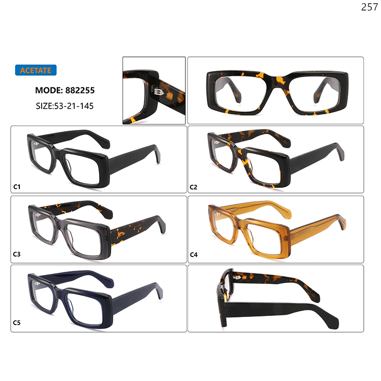 882251-55 Hot Trendy Unisex Design Acetate Optical Glasses In Stock with Metal Hinge (5)