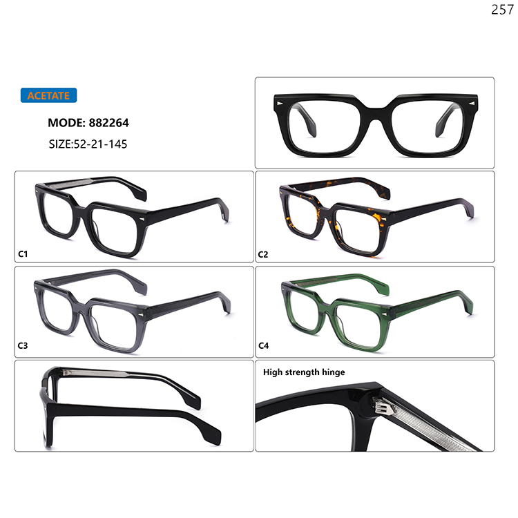 882261-65 High Quality Ready In Stock Acetate Optical Spectacle Frame with Thick Frame (4)