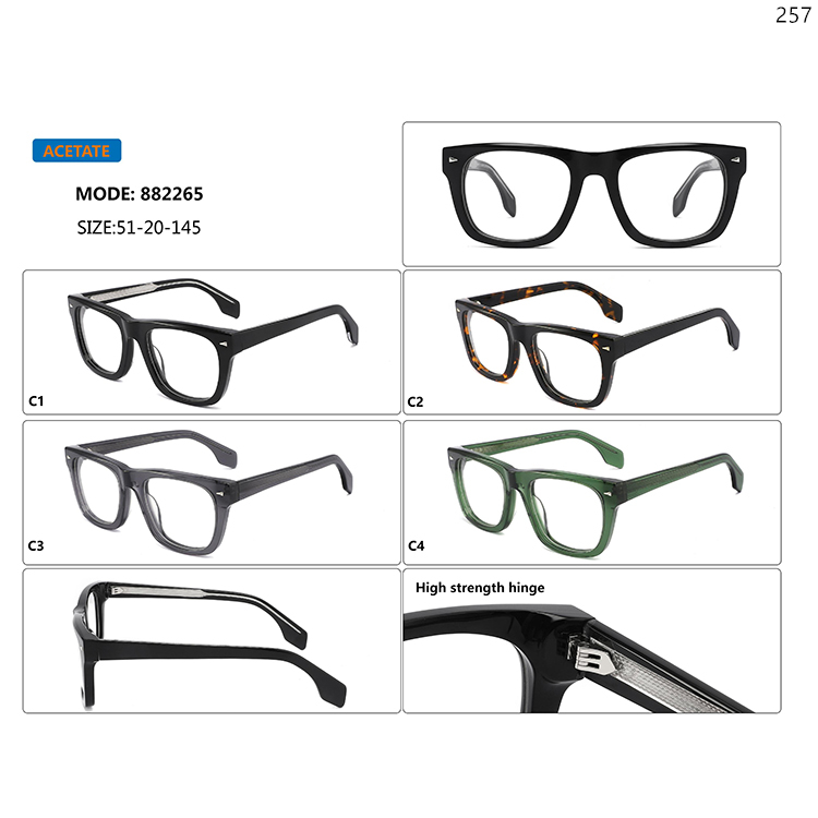 882261-65 High Quality Ready In Stock Acetate Optical Spectacle Frame with Thick Frame (5)