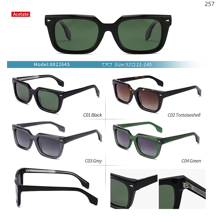 882264S-69S Fashionable Unisex Design Acetate Sunglasses Óculos de Sol with Logo Custom (1)
