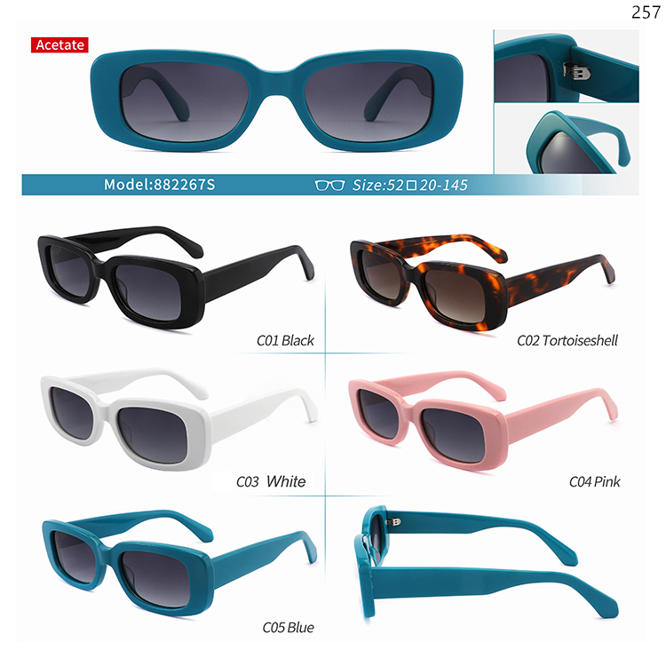 882264S-69S Fashionable Unisex Design Acetate Sunglasses Óculos de Sol with Logo Custom (3)