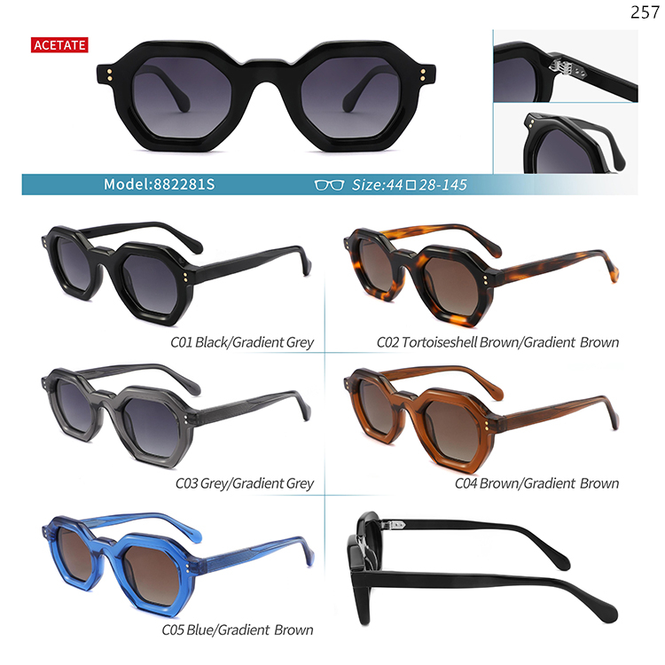 882270S-85S Classic Style Acetate Sunglasses Spot Goods Glasses with UV400 Protection Lens (2)