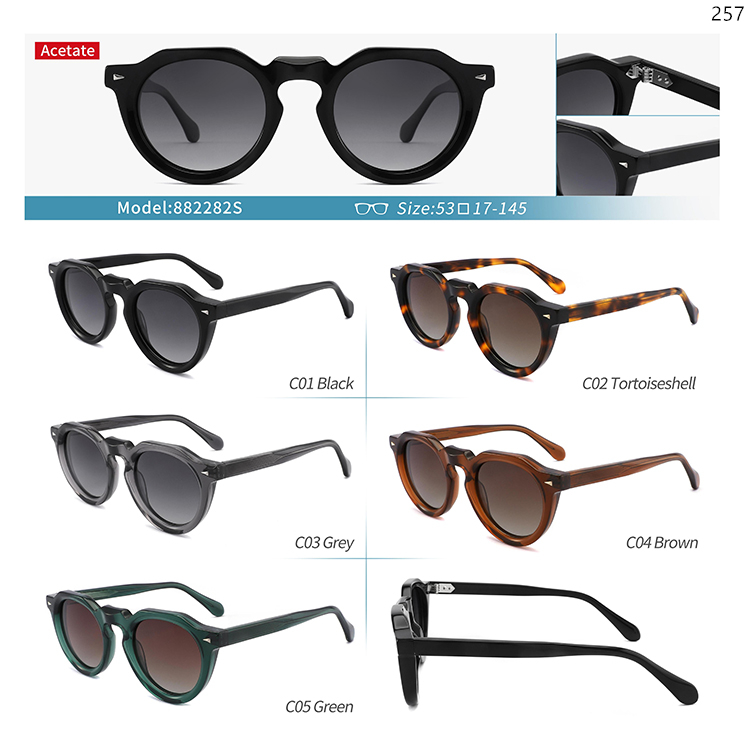 882270S-85S Classic Style Acetate Sunglasses Spot Goods Glasses with UV400 Protection Lens (3)