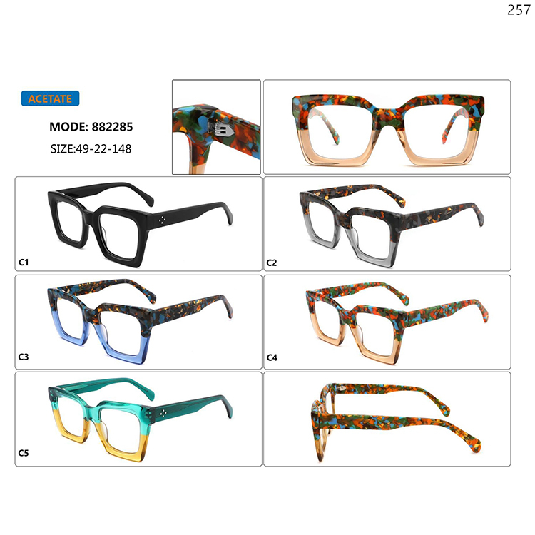 882281-86 Modern Design Acetate Optical Eyeglasses Spectacle Glasses Occhiali Ottici In Stock (3)