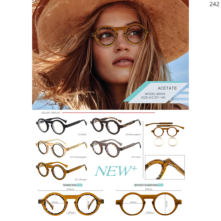 90001-06 Hot Sale Stylish Acetate Vintage Optical Eyewear Frames with Ready Stock (3)